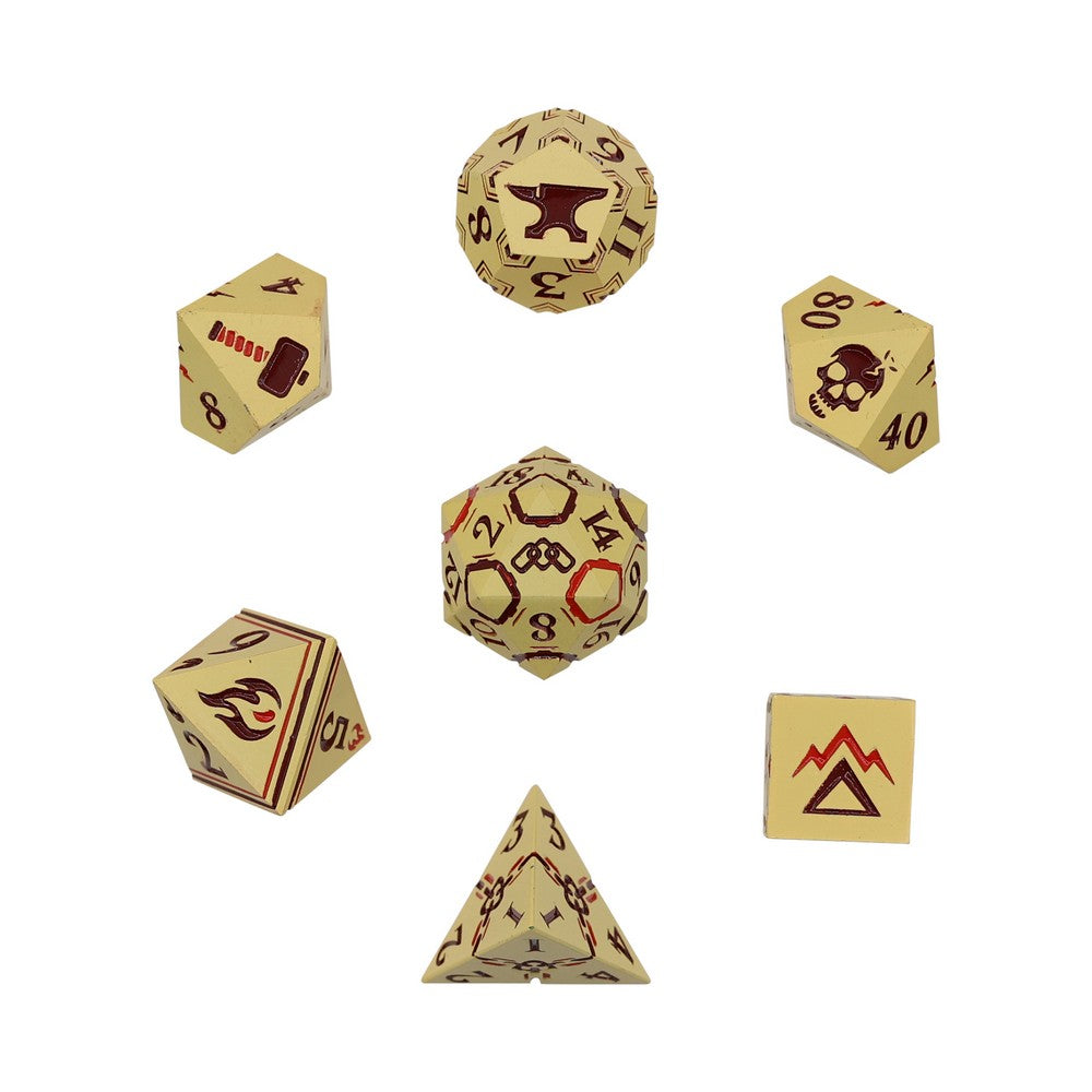 LPG Dice Warrior RPG Set Yellow/Red