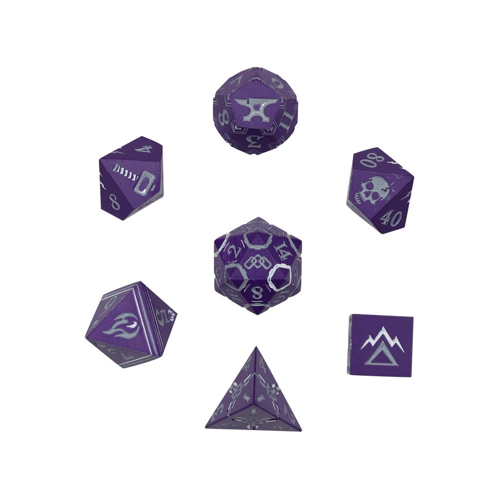 LPG Dice Warrior RPG Set Purple/Silver