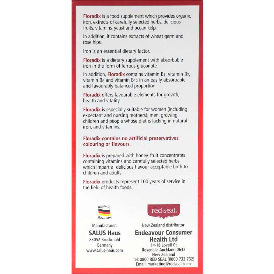 Floradix Iron & Vitamin Tonic Bottle 500mL