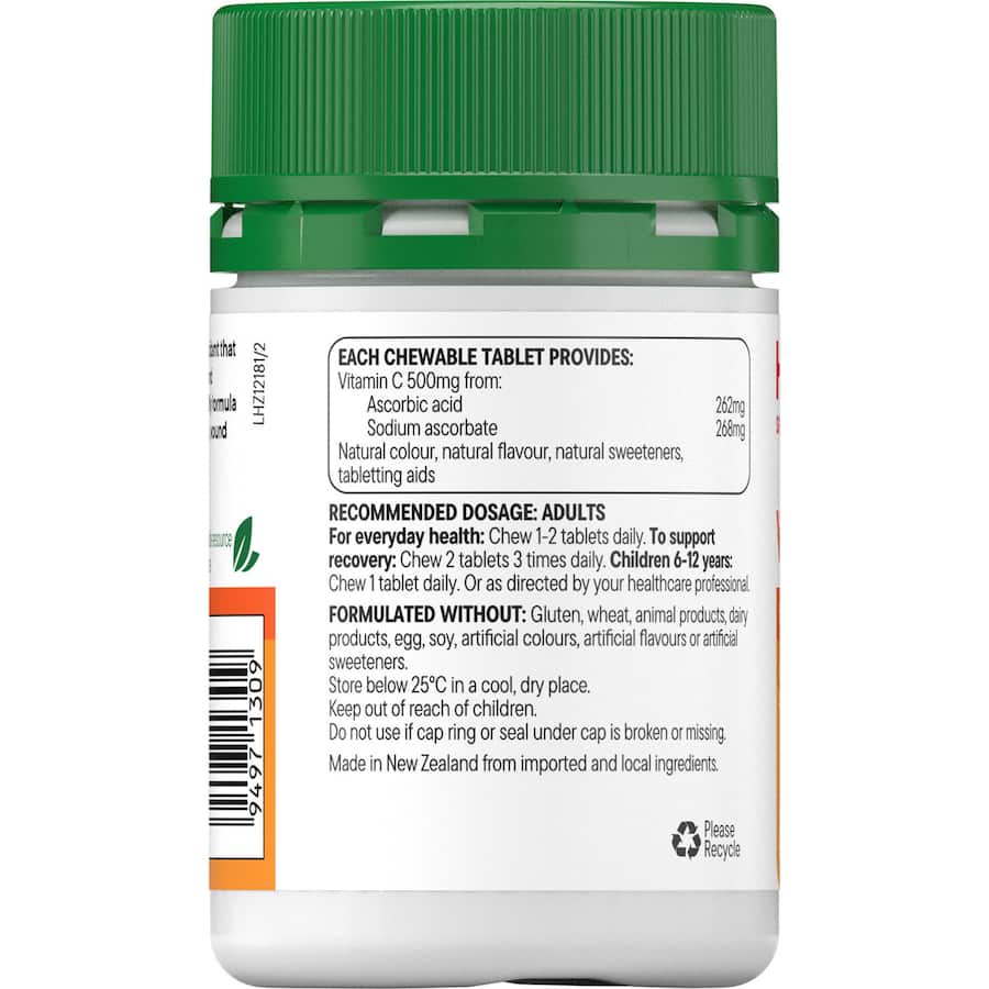 Healtheries Vitamin C Chewable 500mg Tablets 60pack