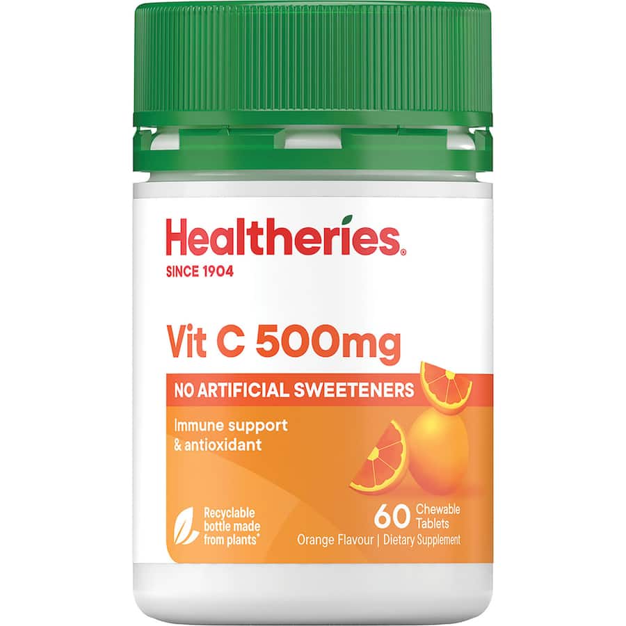Healtheries Vitamin C Chewable 500mg Tablets 60pack