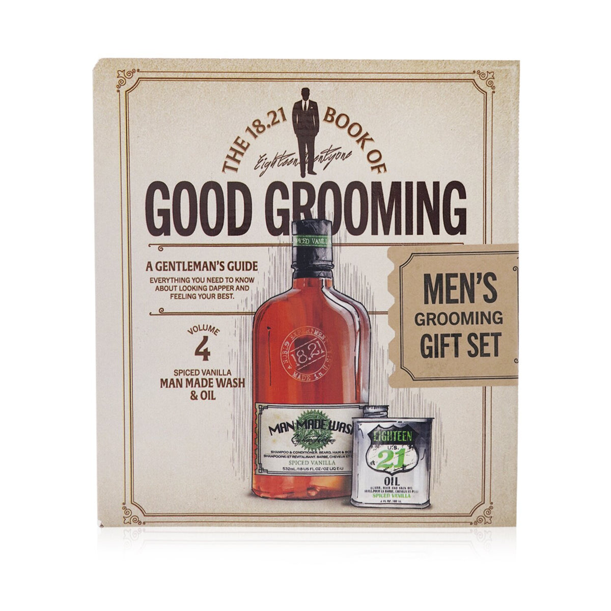 18.21 Man Made - Book of Good Grooming Gift Set Volume 4: Spiced Vanilla (Wash 5