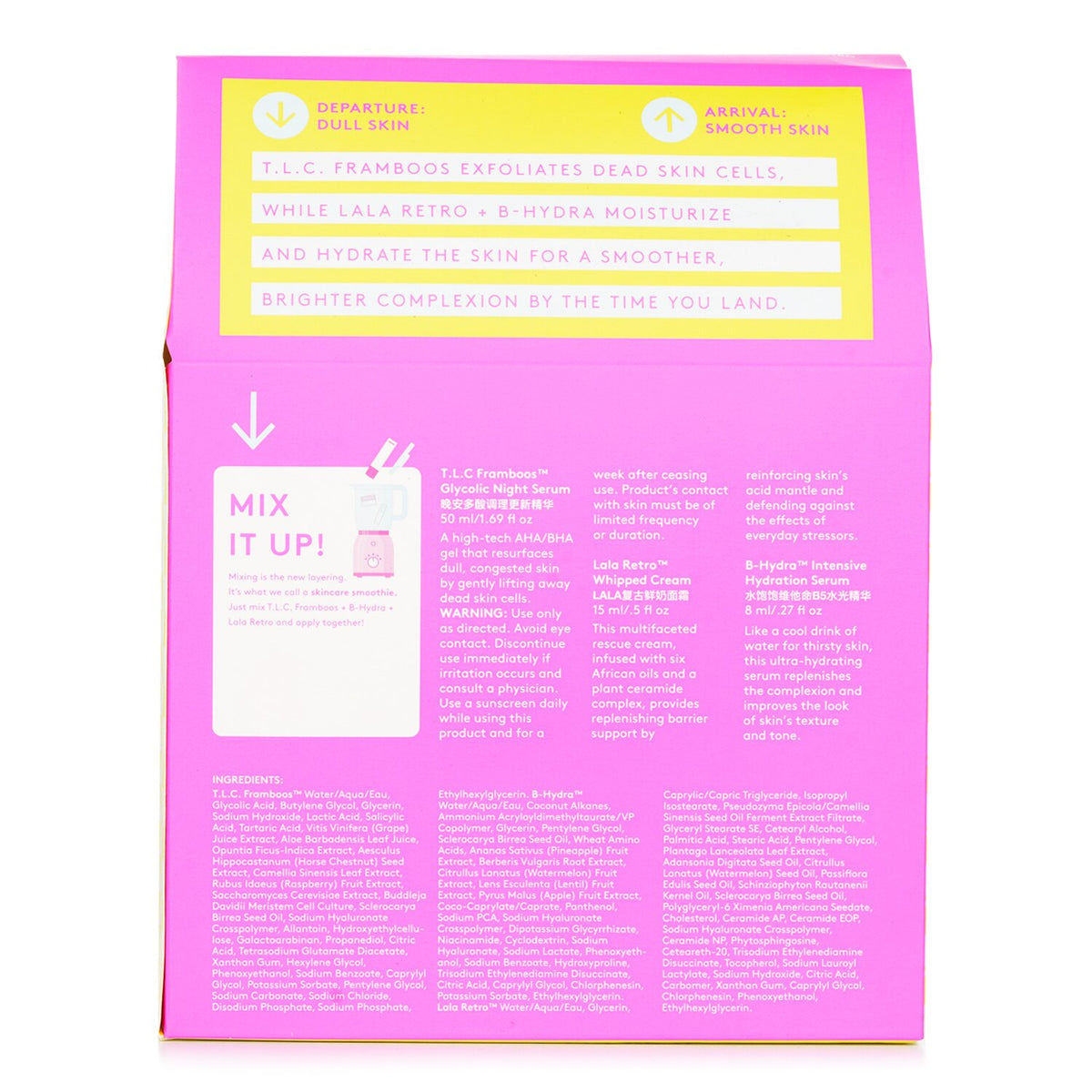 Drunk Elephant - The TakeOff Kit: T.L.C Framboos Night Serum 50ml+ B-Hydra Serum