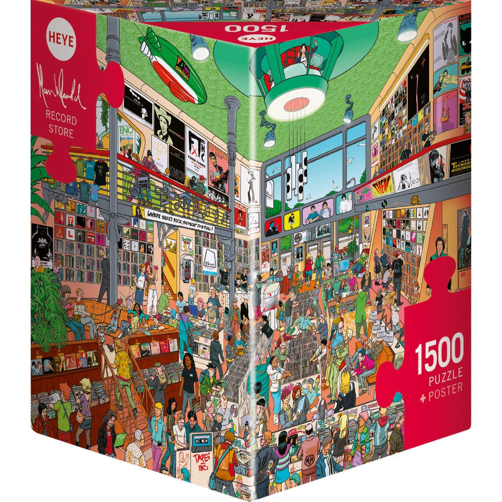Puzzle - Heye - Triangular Box - Herold; Record Store 1500Pc