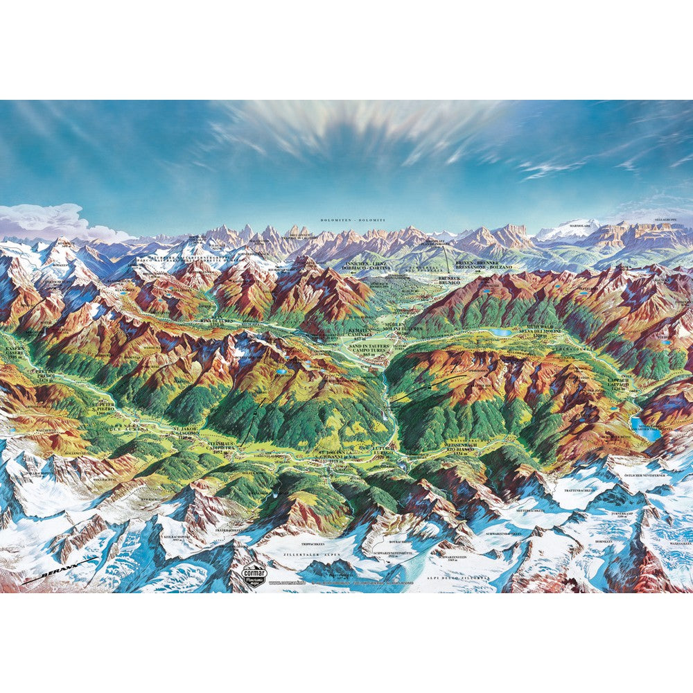 Puzzle - Heye - Map Art Alpine Mtd Wld 2000Pc