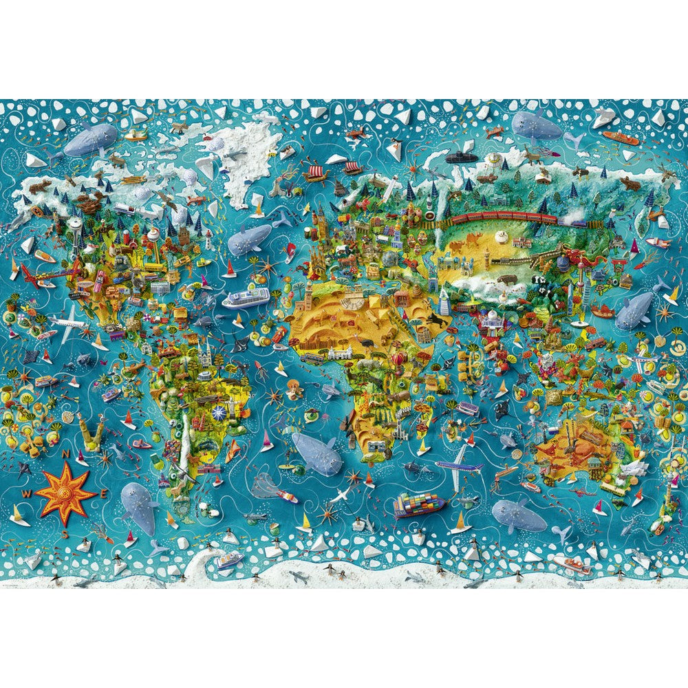 Puzzle - Heye - Map Art; Miniature World 2000P