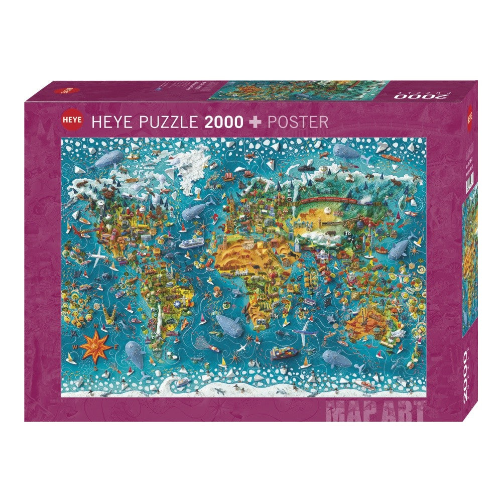 Puzzle - Heye - Map Art; Miniature World 2000P