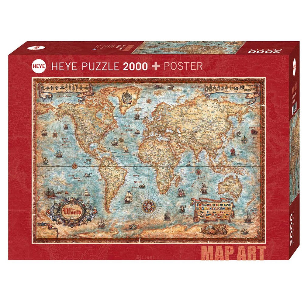 Puzzle - Heye - Map Art; The World 2000Pc