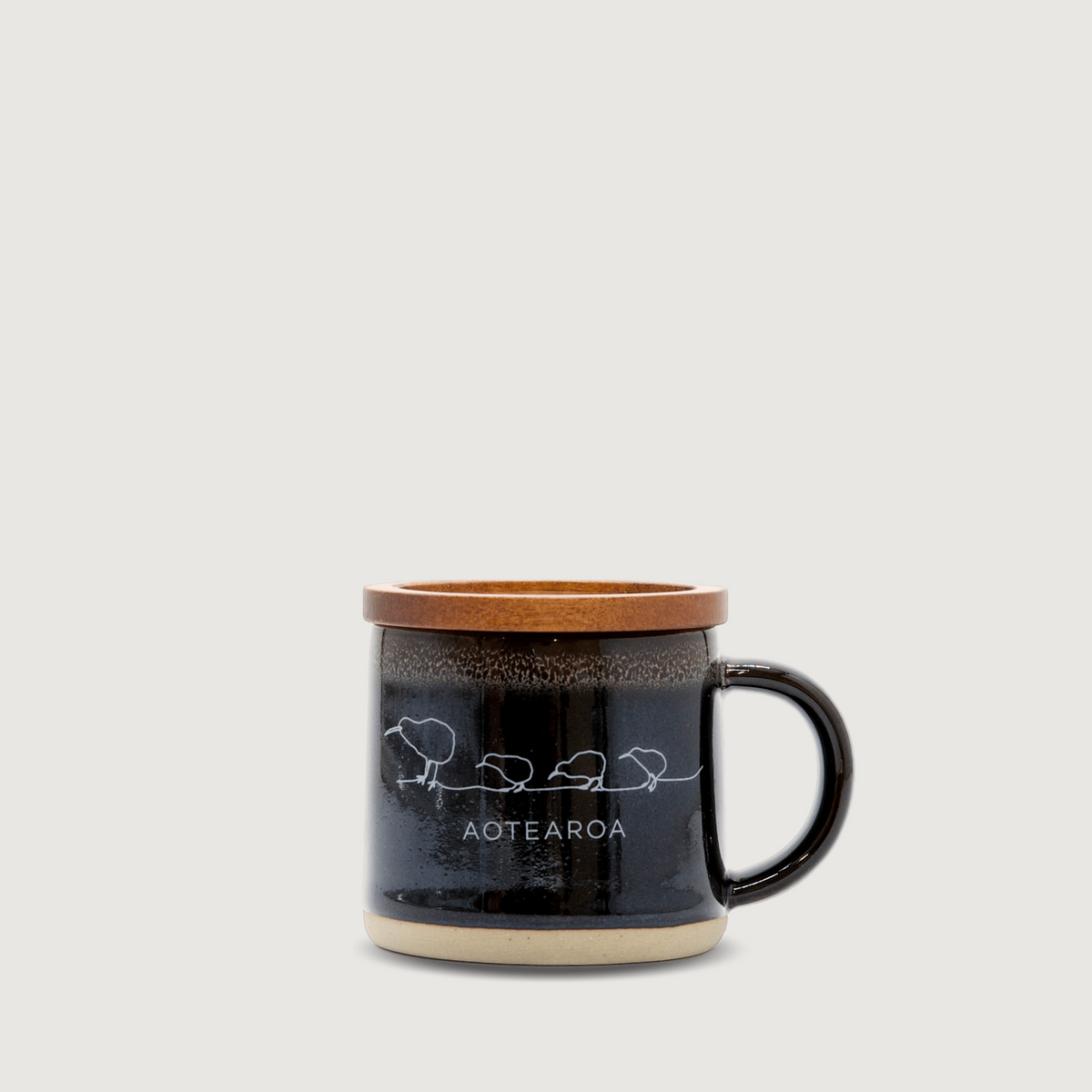 Moana Road - Kiwi Ceramic Espresso Mug - Black - 2 units