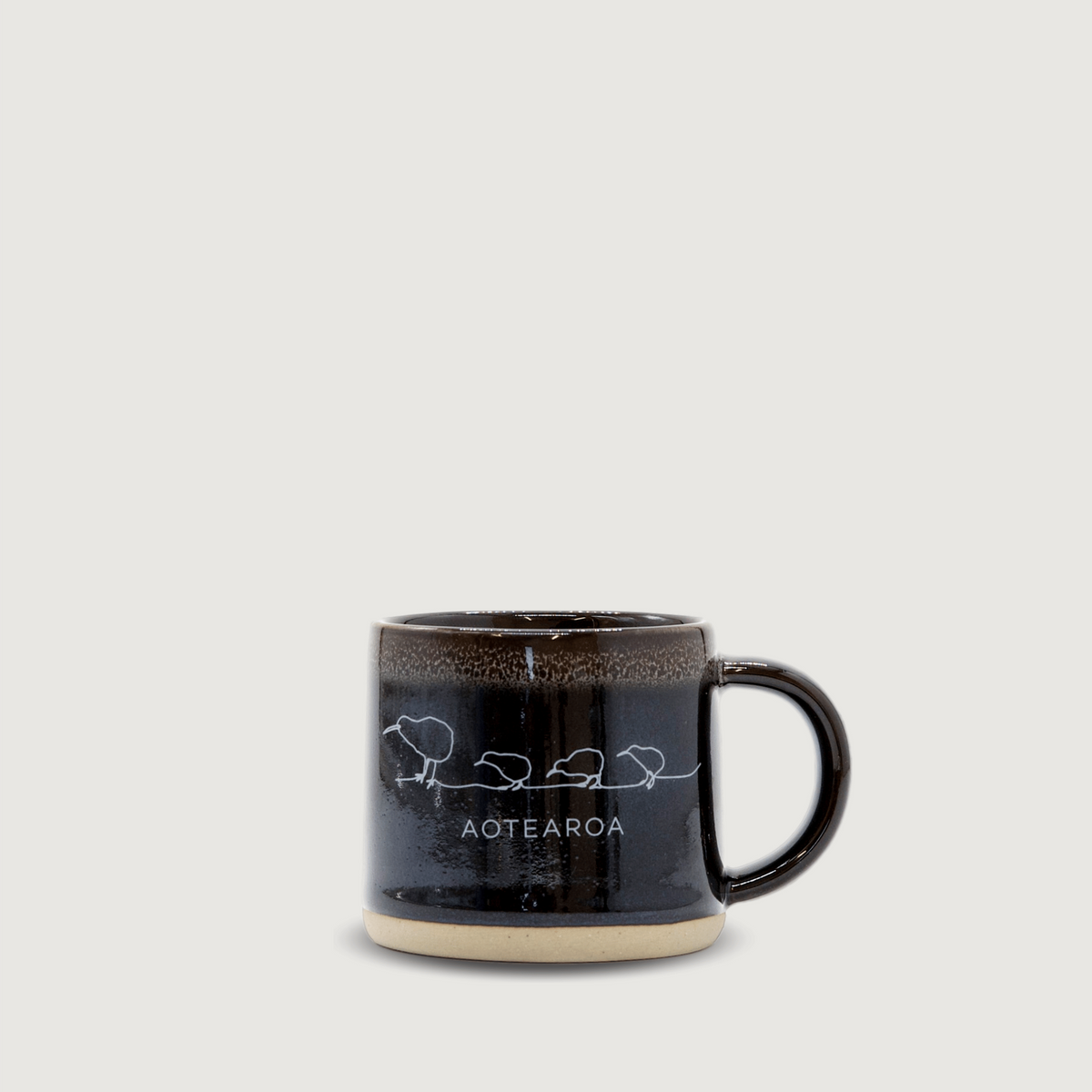 Moana Road - Kiwi Ceramic Espresso Mug - Black - 2 units