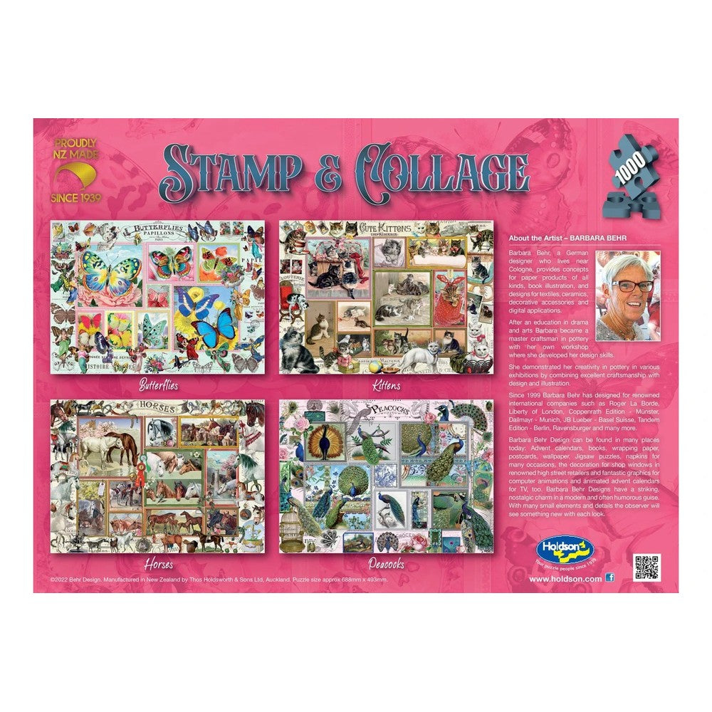 Puzzle - Holdson - Stamp & Collage Peacocks 1000