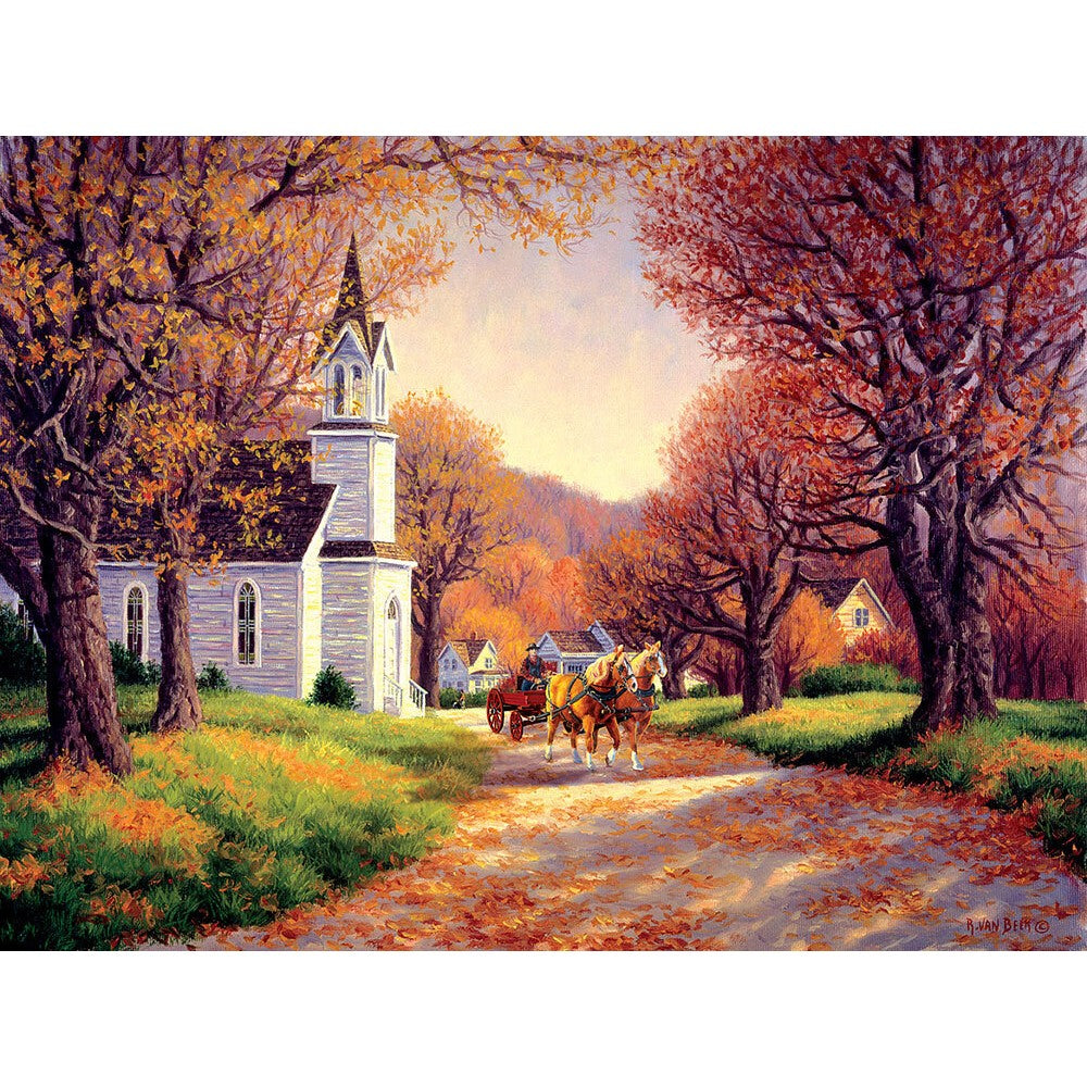 Puzzle - Sunsout - Road By The Church 500Pc