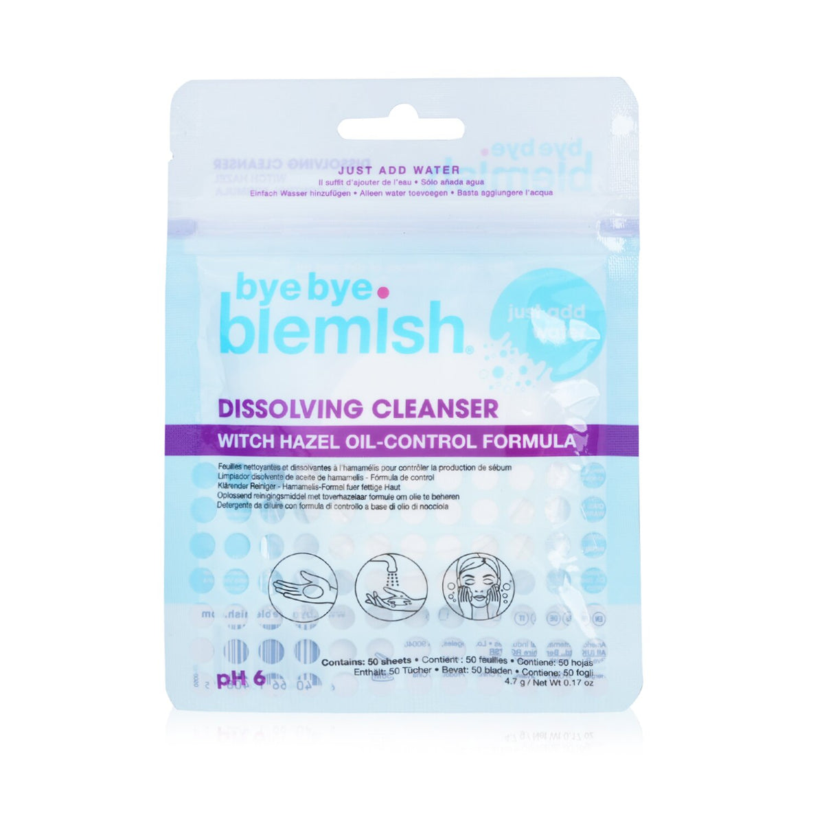 Bye Bye Blemish - Dissolving Cleanser - 50sheets