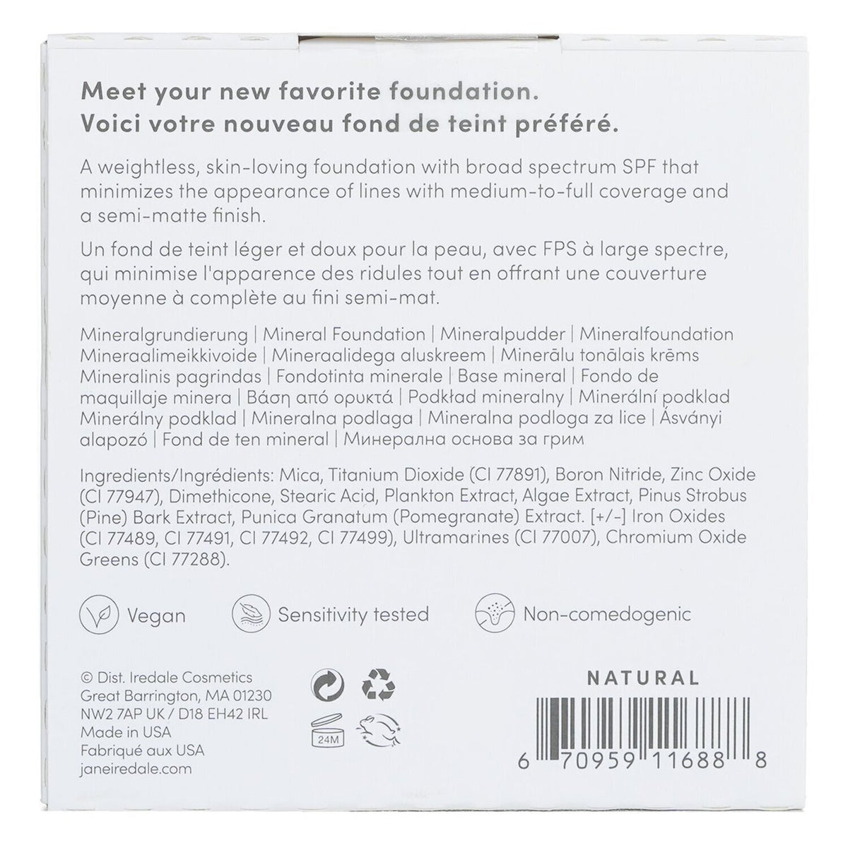 Jane Iredale PurePressed Base Mineral Foundation Refill SPF 20 - Natural 9.9g/0.