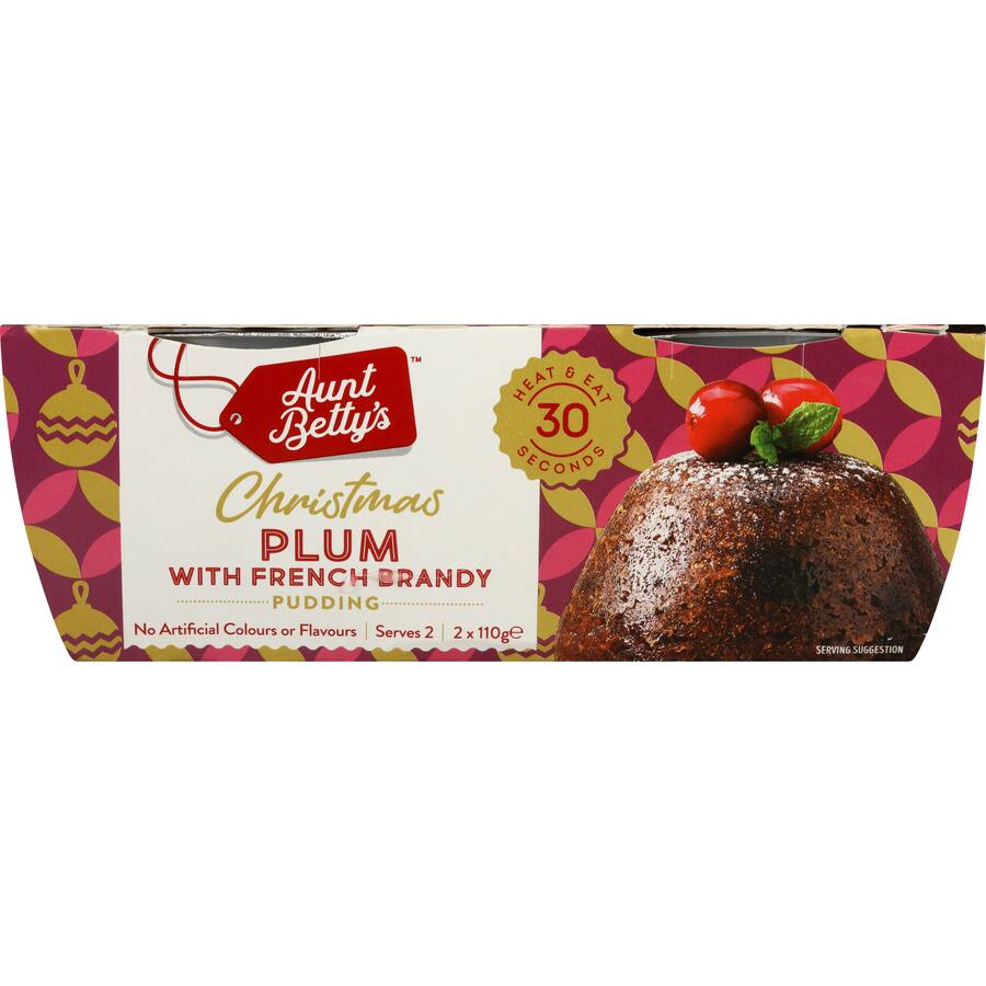 Aunt Bettys Christmas Pudding Traditional Plum - 2 x 110g