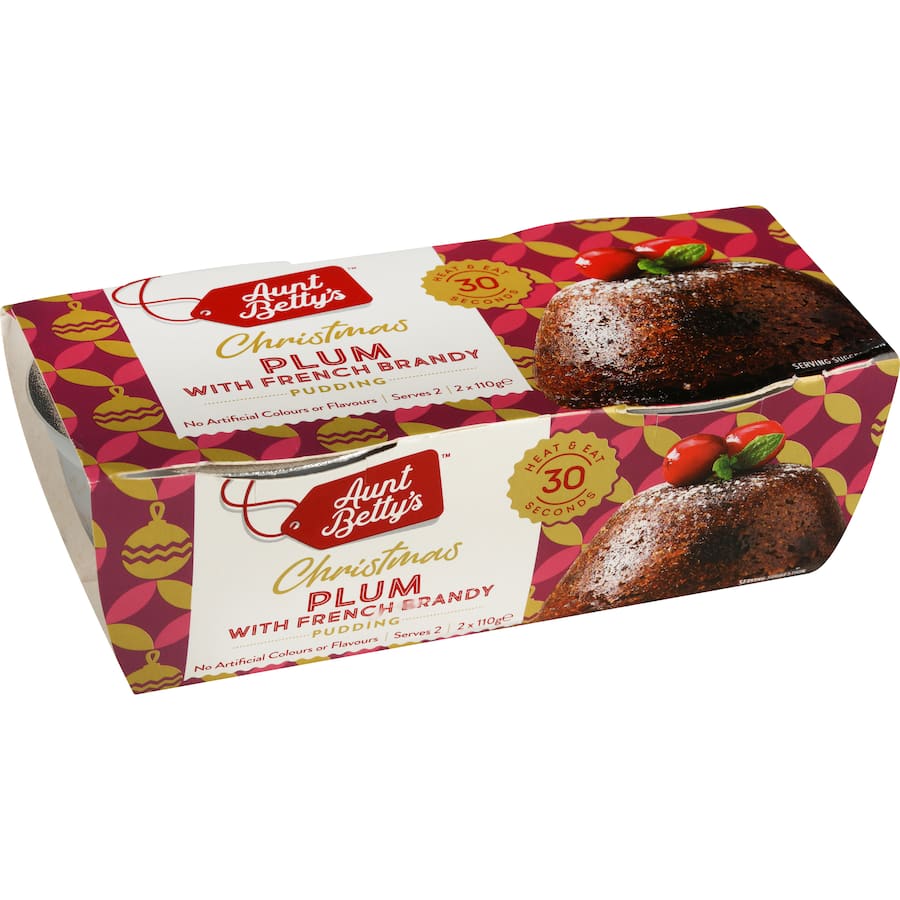 Aunt Bettys Christmas Pudding Traditional Plum - 2 x 110g
