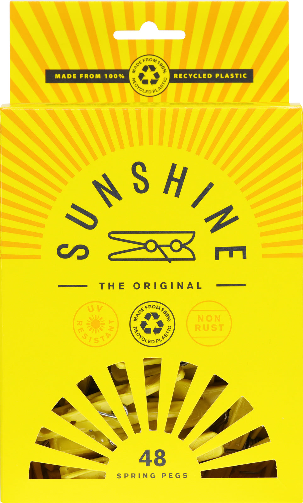 Sunshine Pegs - Spring Plastic (48 Per Pack)