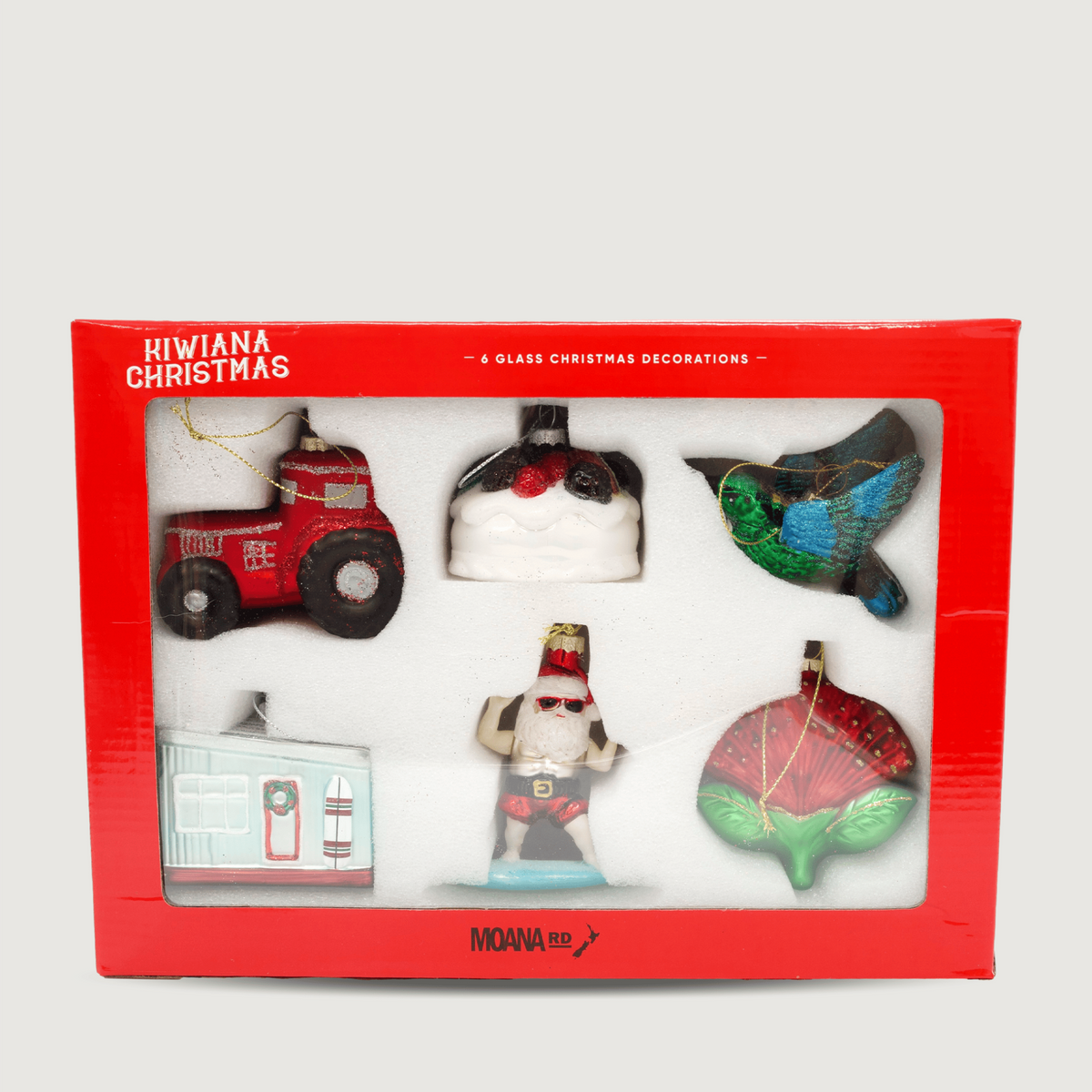 Moana Road - Glass Christmas Decoration Set - 2 units