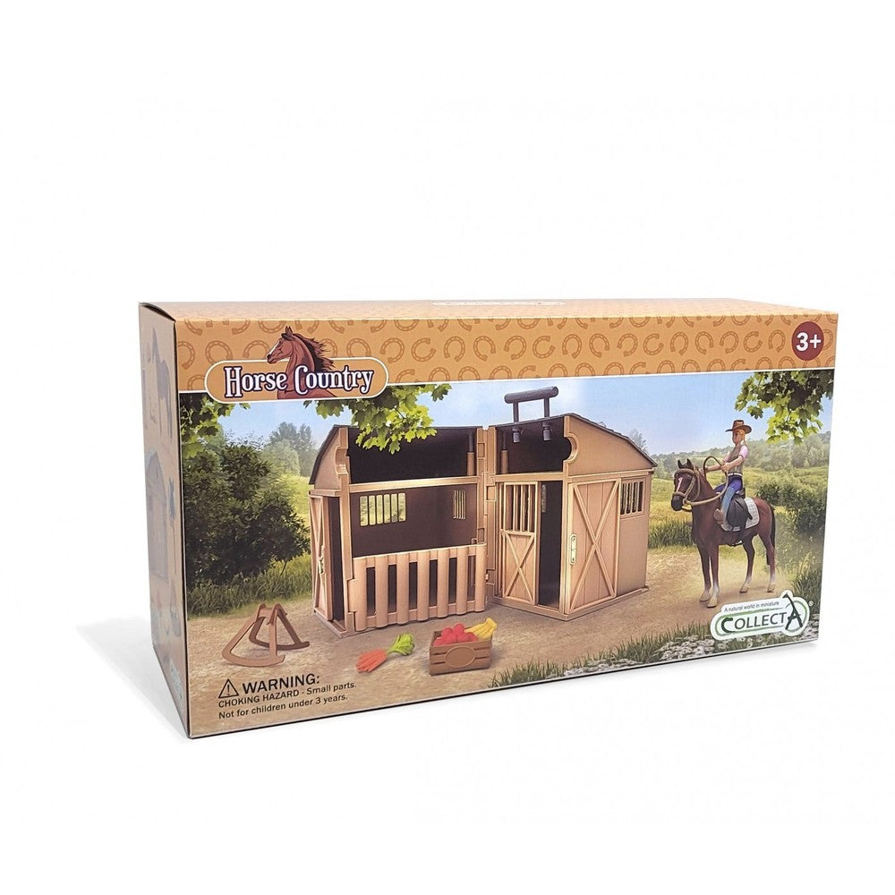 CollectA - Rider & Accessories w/ Horse & Stable Box Set - Toy Vehicle