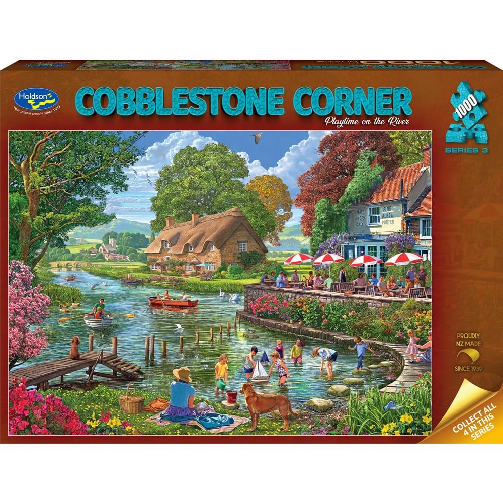 Holdson - Cobblestone Corner S3 - 1000 Piece Puzzle - Playtime on the River