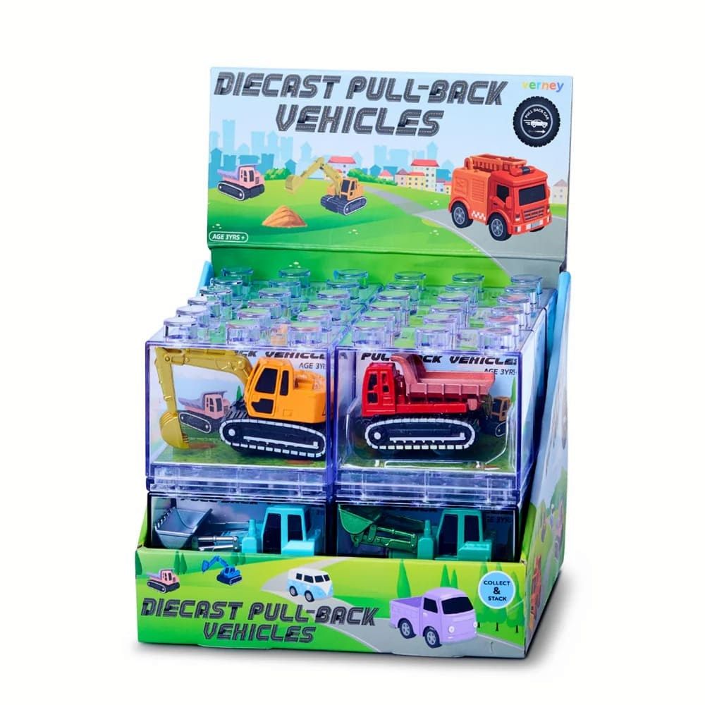 Pull-Back Vehicles - Earthmoving Series (CDU12 = $4.45) - Building Toy