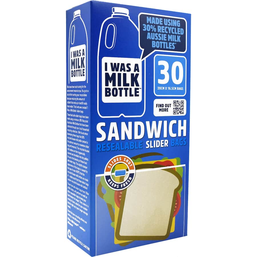 I Was A Milk Bottle Sandwich Bags Resealable 30pack