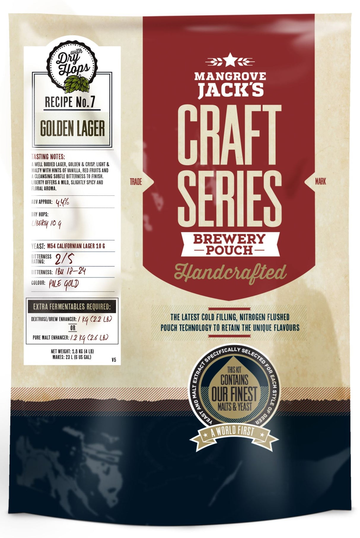Mangrove Jack's Craft Series Golden Lager + dry hops -1.8kg