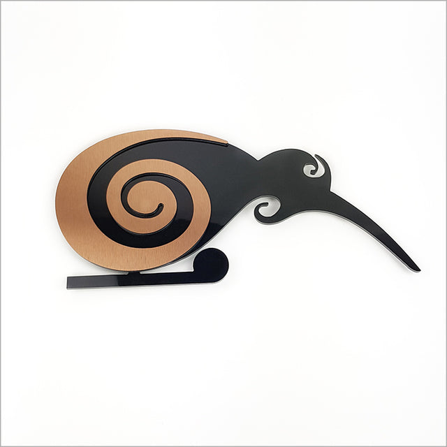 2 Tone Moko Birds Kiwi Wall Art in durable aluminum, showcasing New Zealand's wildlife charm, ideal for any decor.