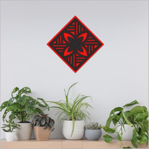 2 Tone Square Tapa 3 Black Acrylic + Red ACM Art Squares