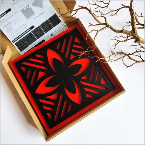 2 Tone Square Tapa 3 Black Acrylic + Red ACM Art Squares
