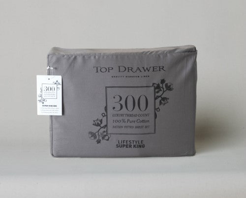 Sheet Set - 300TC TD 45cm Drop Super King Lifestyle (Graphite)