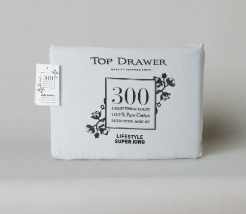 Sheet Set - 300TC TD 45cm Drop Super King Lifestyle (White)