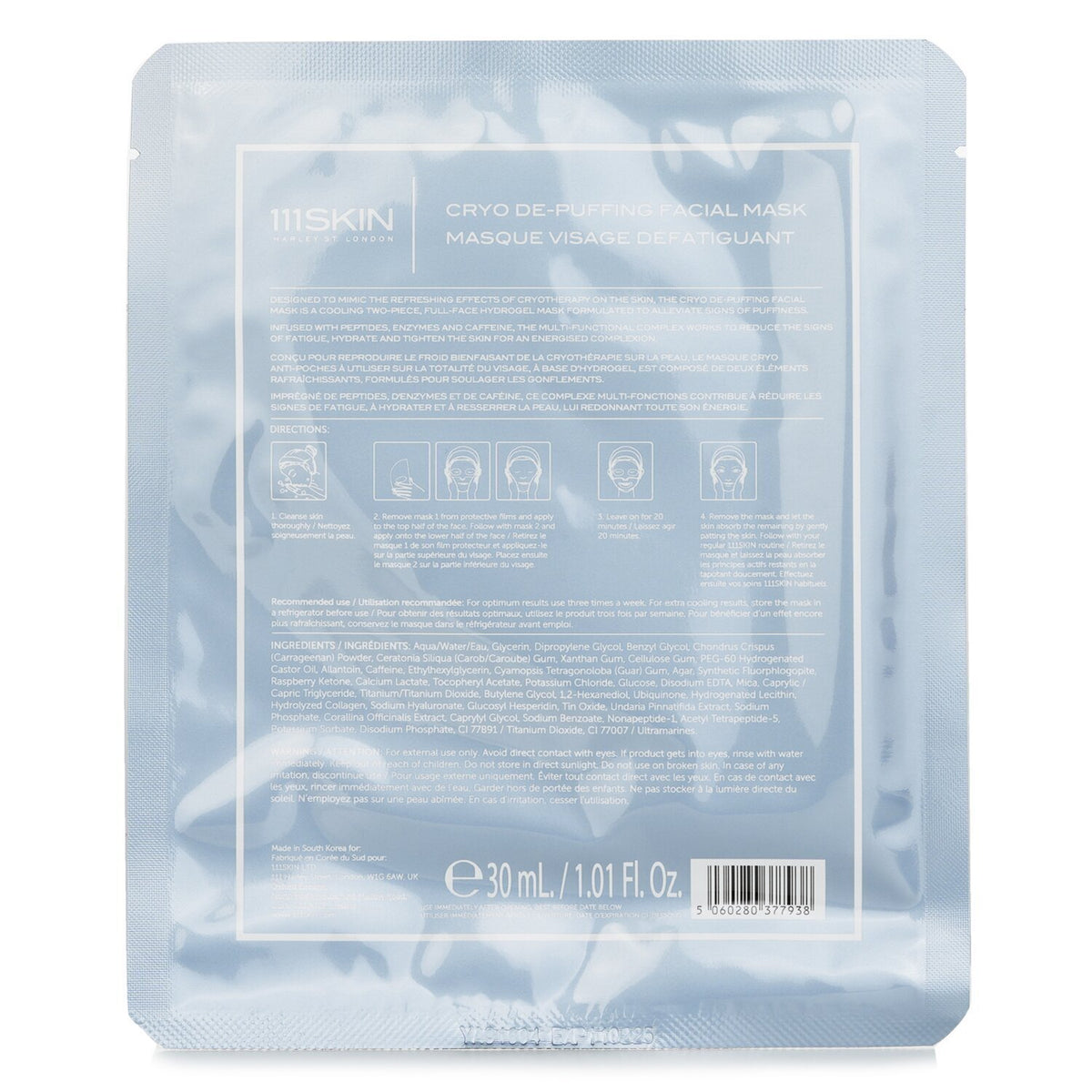 111skin - Cryo De-Puffing Facial Mask - 5x30ml/5x1.01oz
