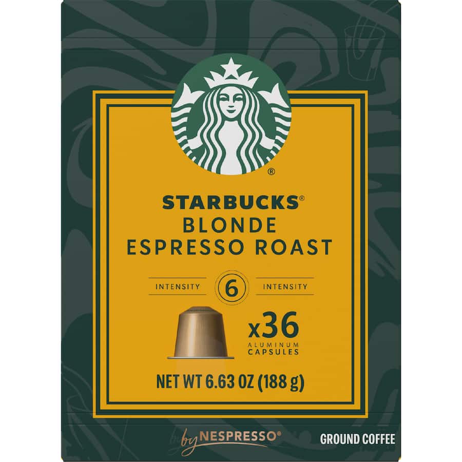Starbucks By Nespresso Coffee Pods Blonde Espresso Roast 36pack