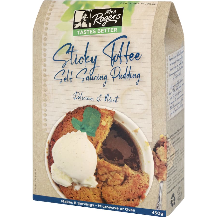 Mrs Rogers Pudding Mix Sticky Toffee Self Saucing 450g