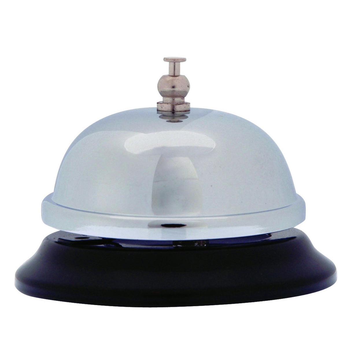 Sleek chrome and black Esselte Counter Bell for efficient customer signaling in offices and retail settings.