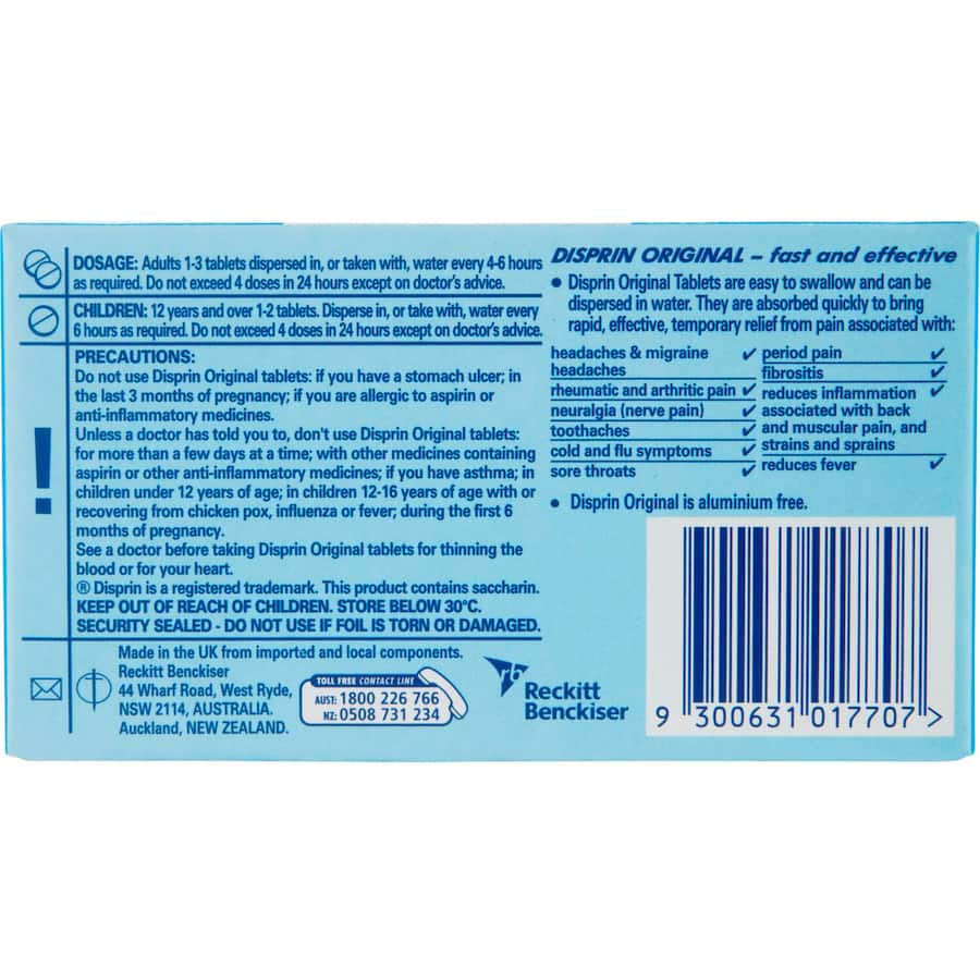 Disprin Aspirin Soluable Regular 24pack
