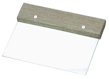 Set of 12 Chef Inox stainless steel dough scrapers with wooden handles, perfect for cutting and lifting dough.