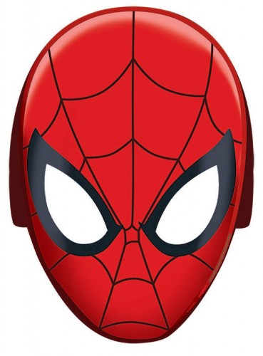 Pack of 8 Spider-Man paper masks with elastic straps for kids' imaginative dress-up play and parties.