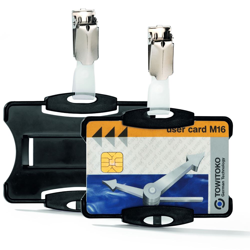 Durable Security Badge Holder With Clip For Second Card