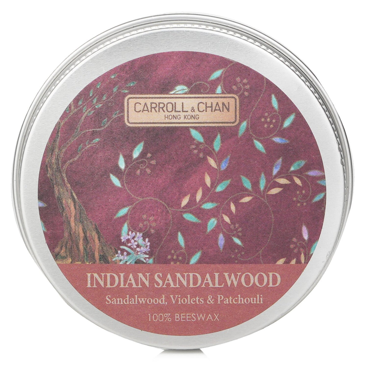 Carroll & Chan - 100% Beeswax Mini Tin Candle - # Indian Sandalwood (Sandalwood,