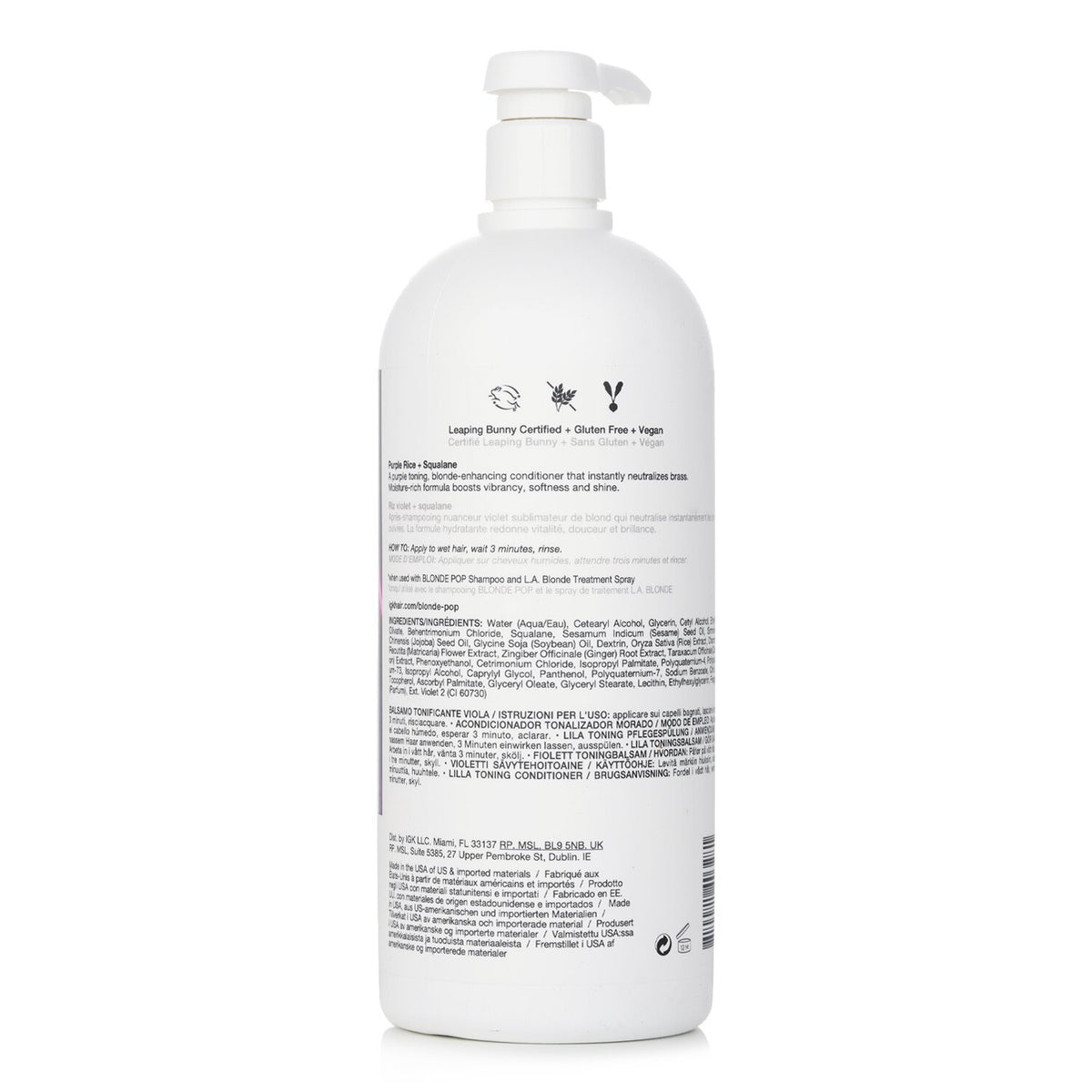 IGK - Blonde Pop Purple Toning Conditioner - 1000ml/33.8oz
