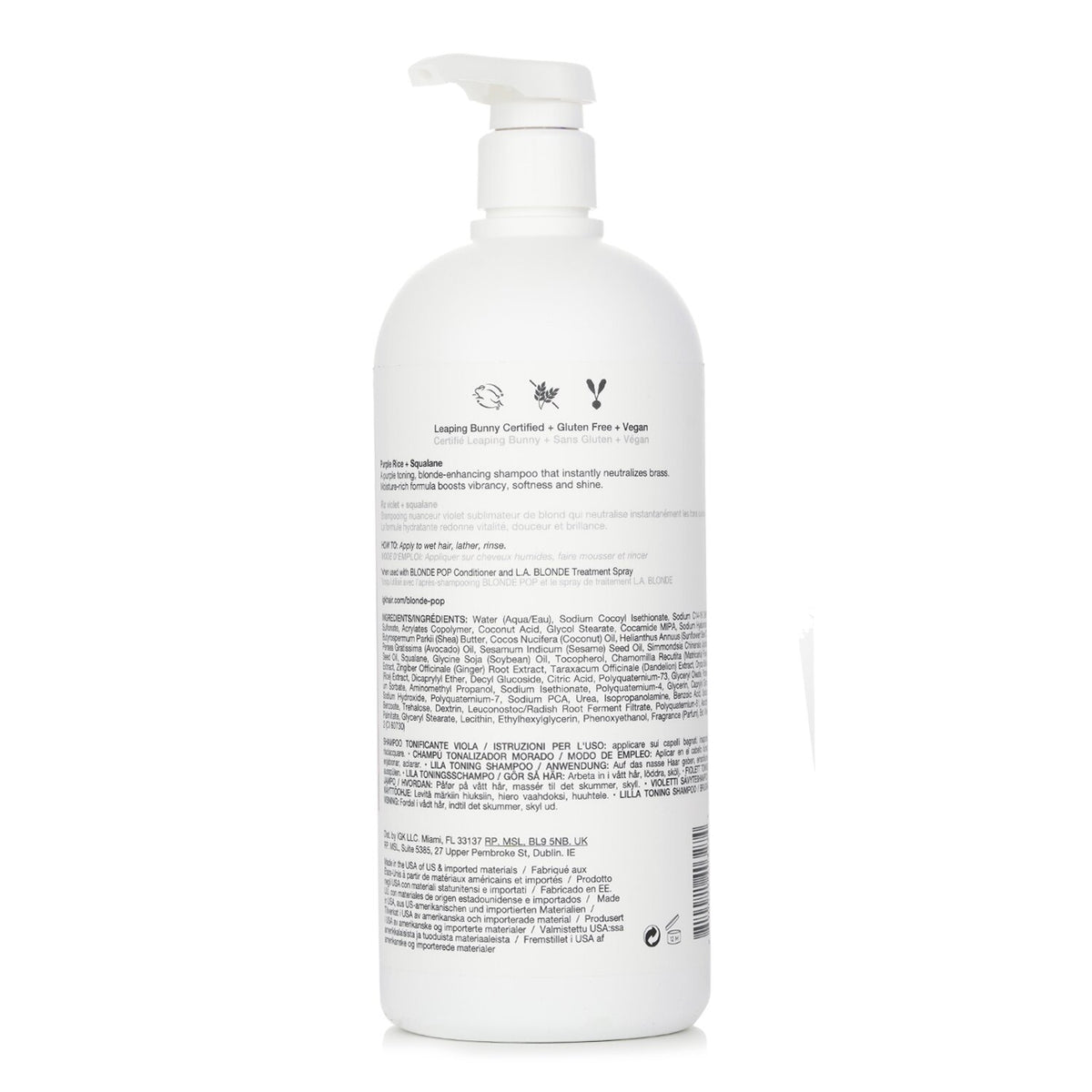 IGK - Blonde Pop Purple Toning Shampoo - 1000ml/33.8oz
