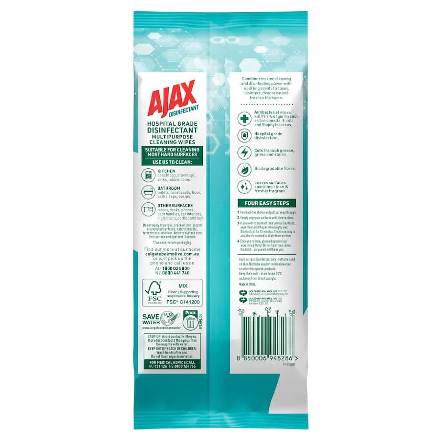 Ajax Disinfectant Cleaning Wipes Citrus & Pineapple 110pack