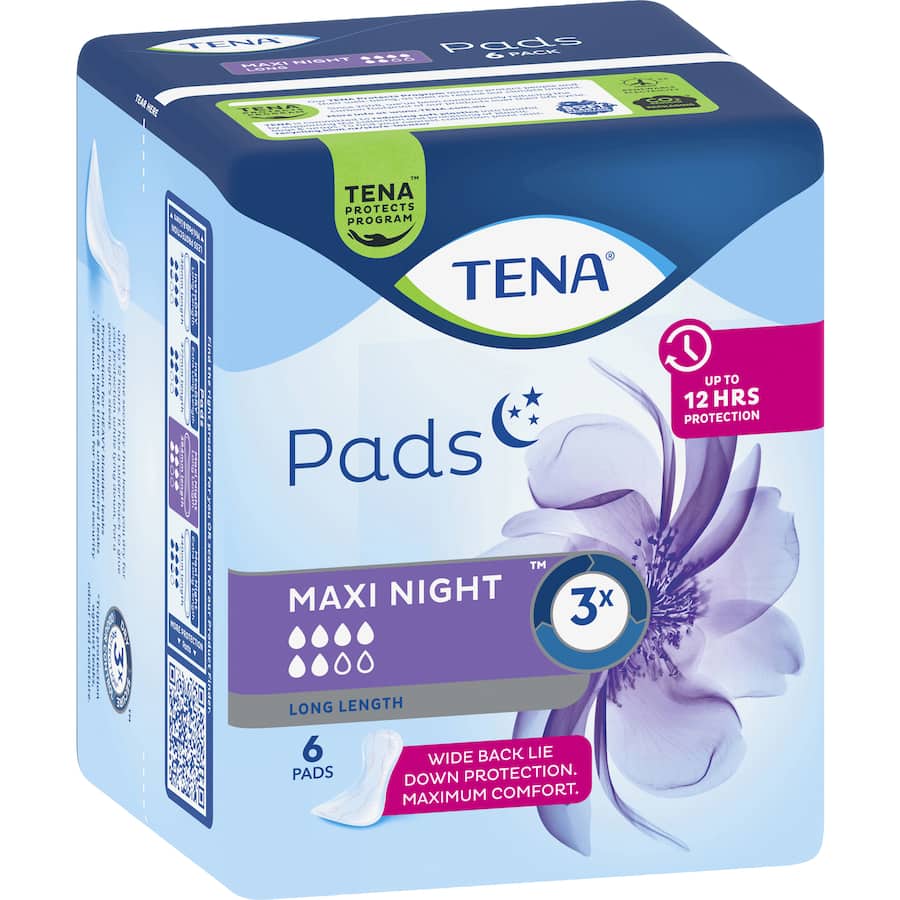 Tena Pads Maxi Night Long Length 6pack