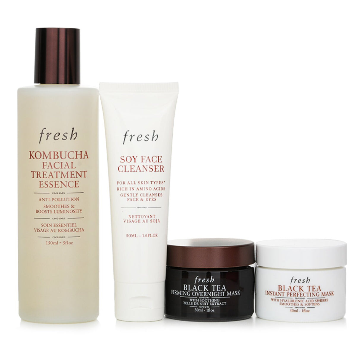Fresh - Black Tea Set: Soy Face Cleanser+Kombucha F.T. Essence+Instant Perfectin