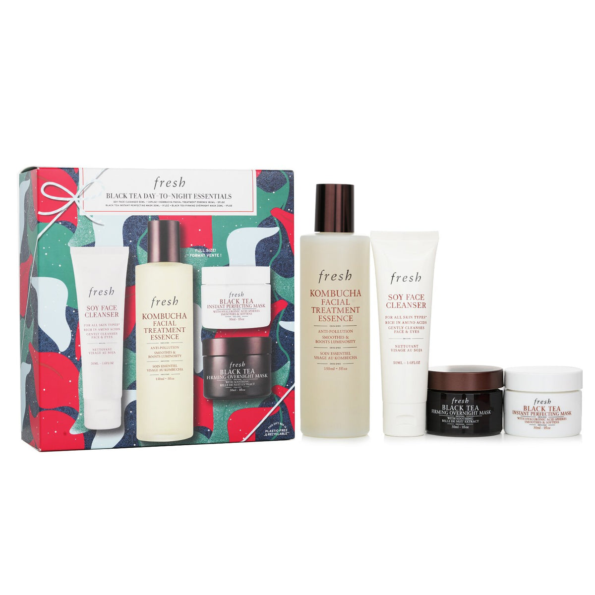 Fresh - Black Tea Set: Soy Face Cleanser+Kombucha F.T. Essence+Instant Perfectin