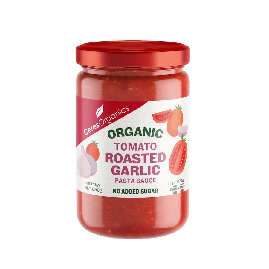 Ceres Organics Pasta Sauce Tomato Roasted Garlic 690g