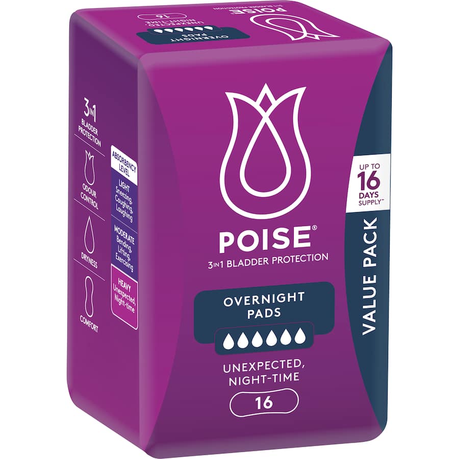 Poise Pads Overnight 16pack