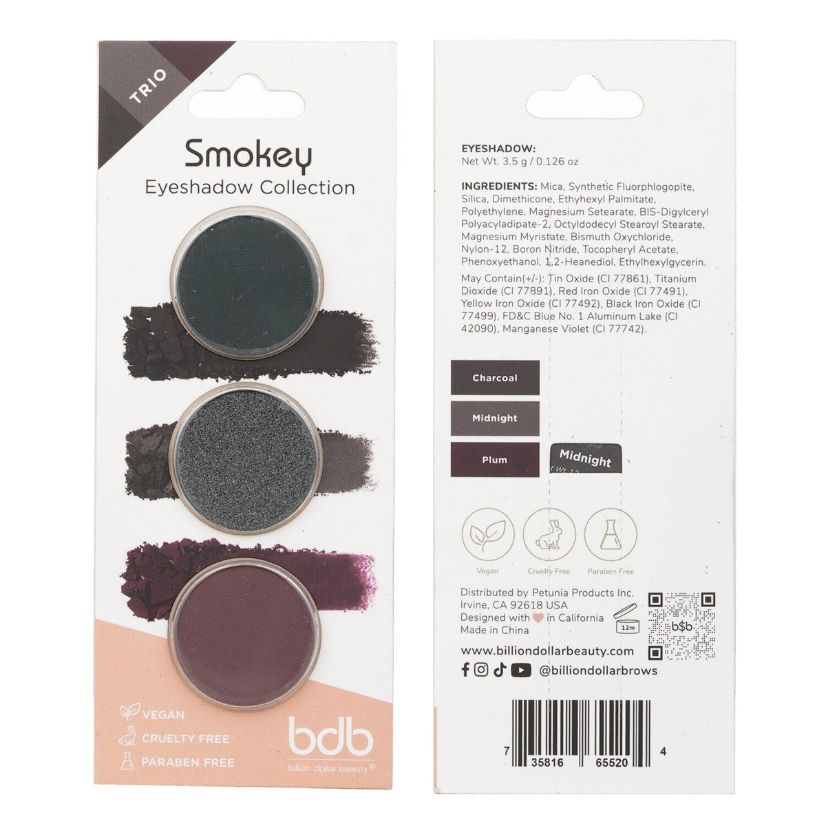 Billion Dollar Brows - Eyeshadow Collection Trio - #Smokey - 3.5g/0.126oz